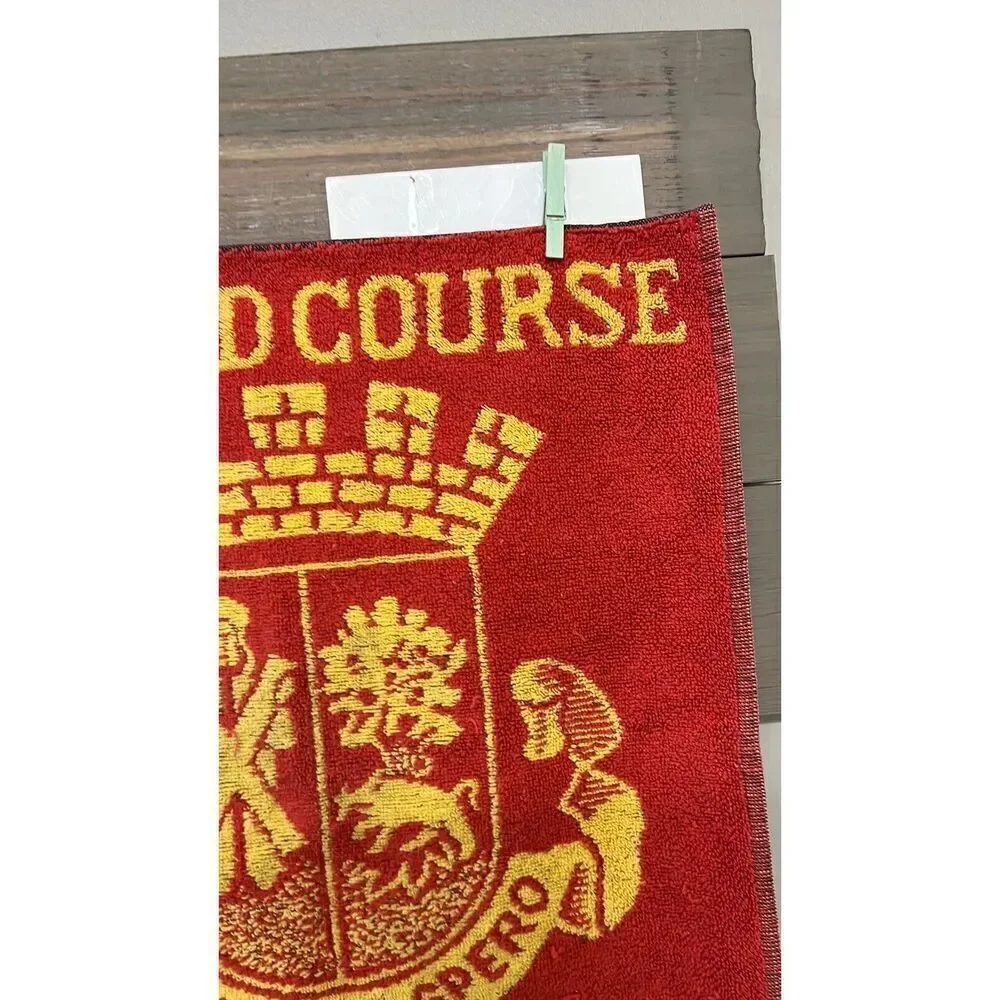 Vintage St. Andrews Scotland Red The Old Course Golf Towel Red Yellow 17